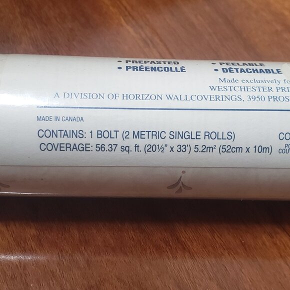 Vinyl Wallcovering / Wallpaper Floral Print Double Roll - Picture 9 of 9